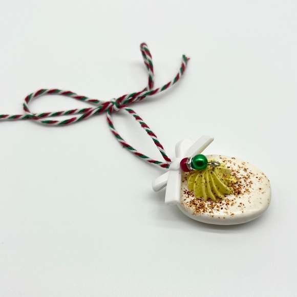 Deviled Egg Christmas Ornament – Handmade Clay Food Ornament | Funny Holiday - Picture 5 of 15